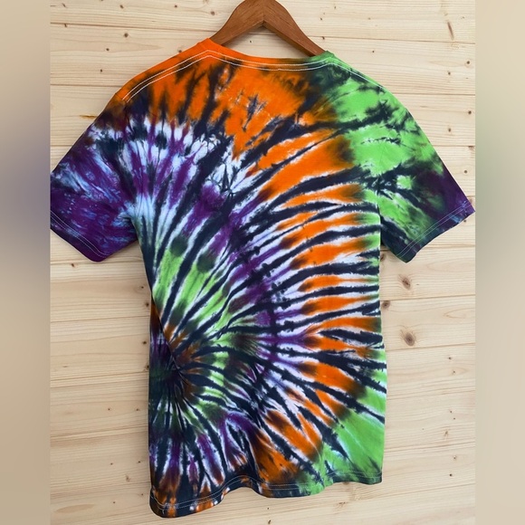 GILDAN Soft Style | Tie-Dye T-Shirt | Color: Purple,Lime,Orange,Black | Size:M - Picture 5 of 8